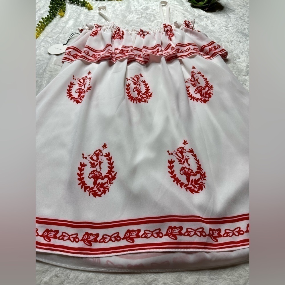 Tularosa Desert Moon Sleeveless Mini Dress in White Red Medallion Print NWT Med - Picture 10 of 16